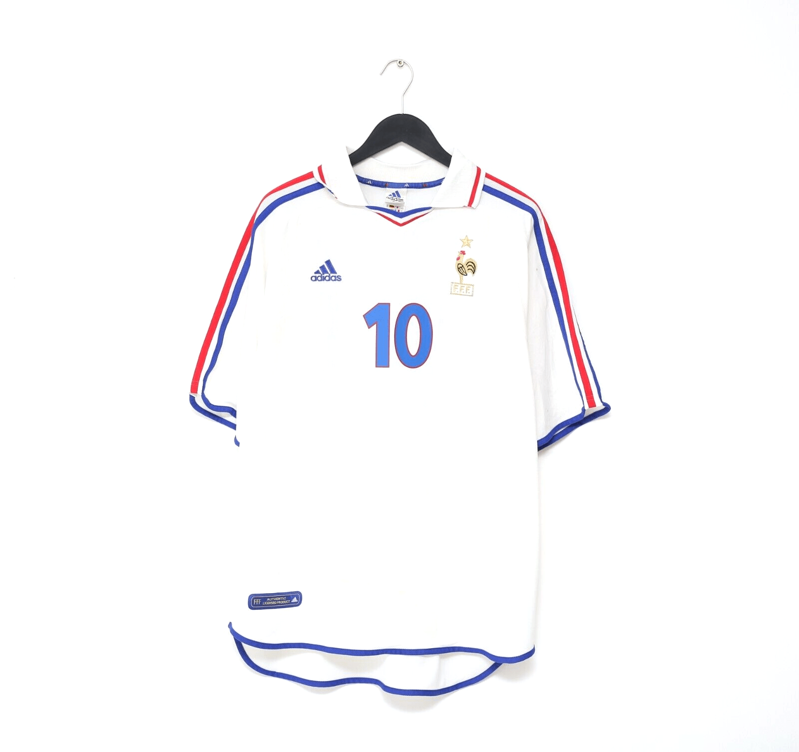 2000/02 ZIDANE #10 France Vintage adidas Away Football Shirt (XL)