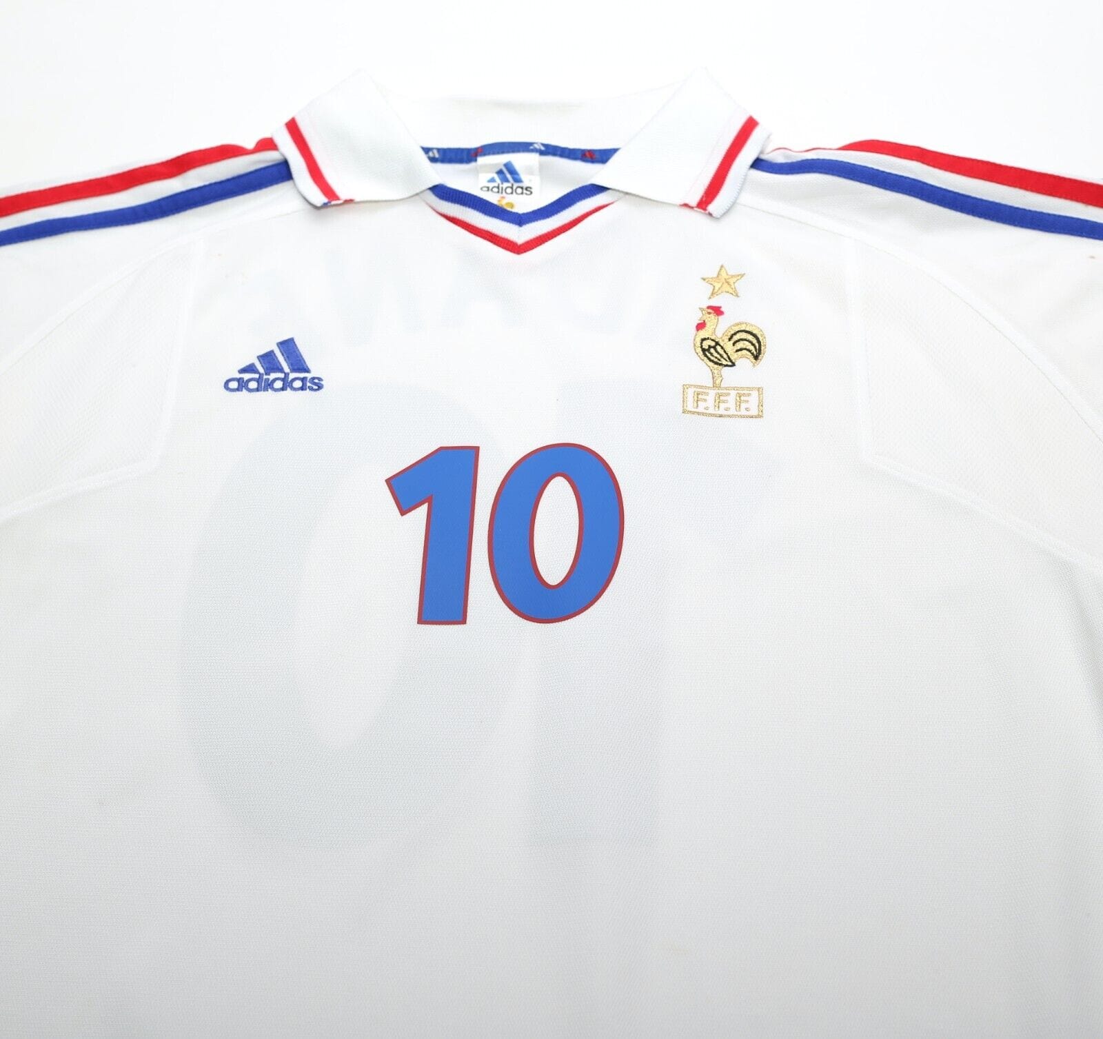 2000/02 ZIDANE #10 France Vintage adidas Away Football Shirt (XL)