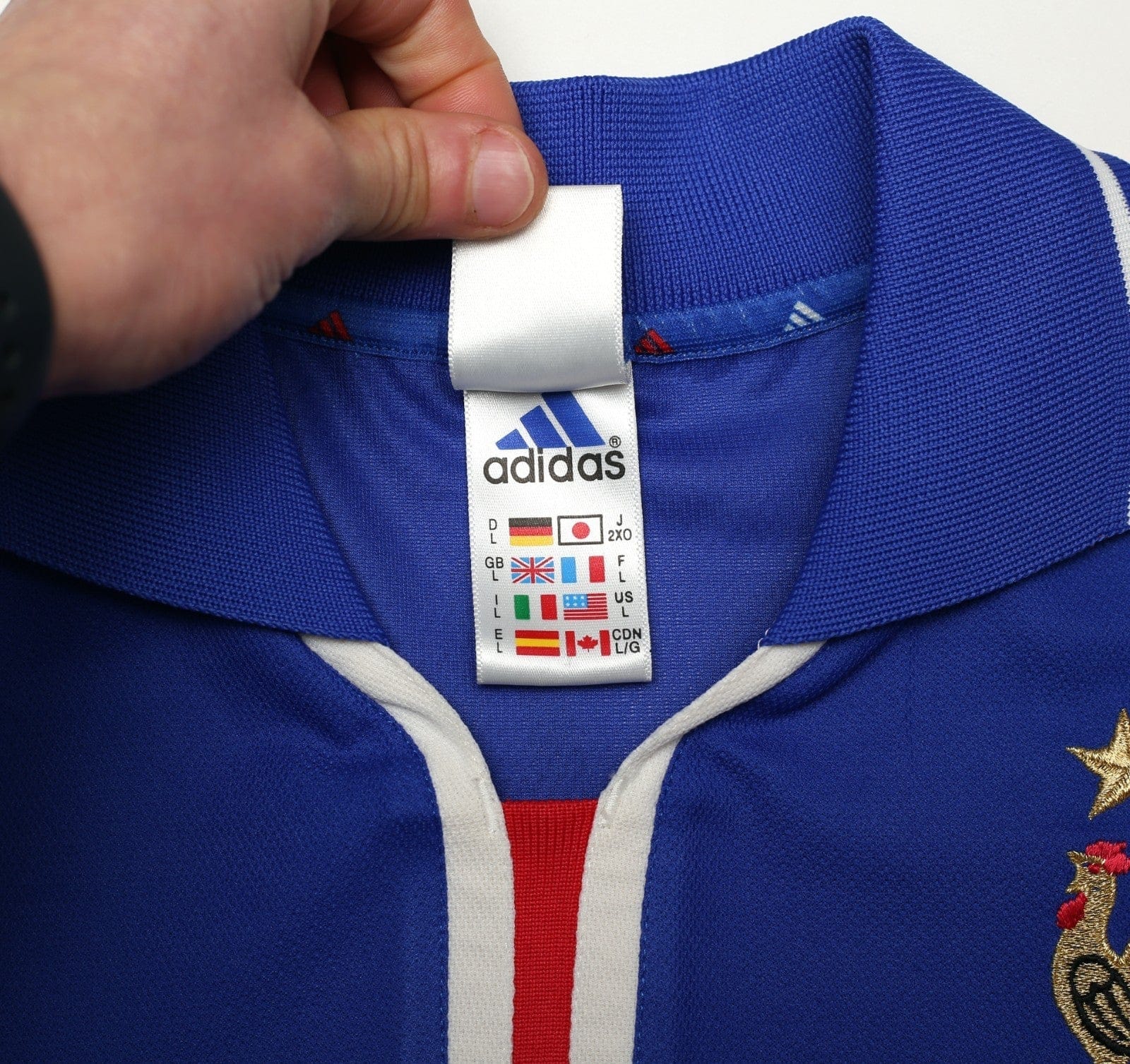 2000/02 ZIDANE #10 France Vintage adidas Home Football Shirt (L) Euro 2000