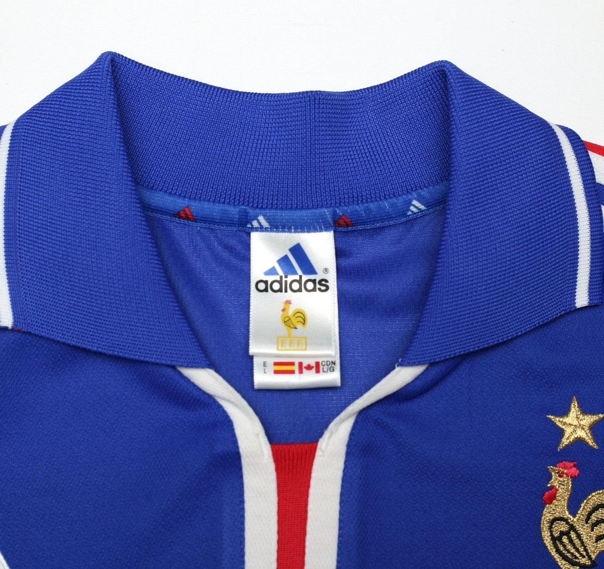 2000/02 ZIDANE #10 France Vintage adidas Home Football Shirt (L) Euro 2000