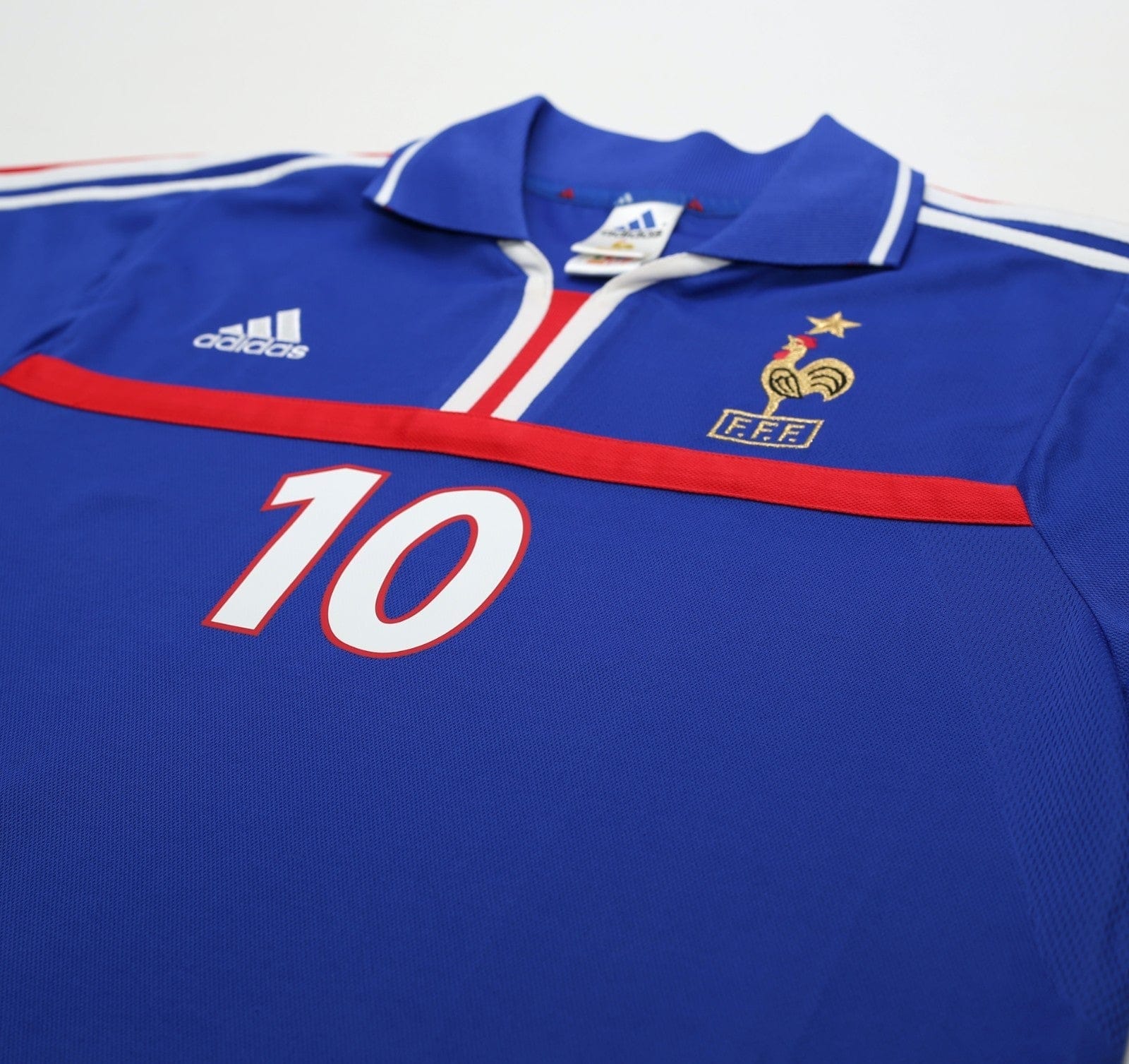 2000/02 ZIDANE #10 France Vintage adidas Home Football Shirt (L) Euro 2000