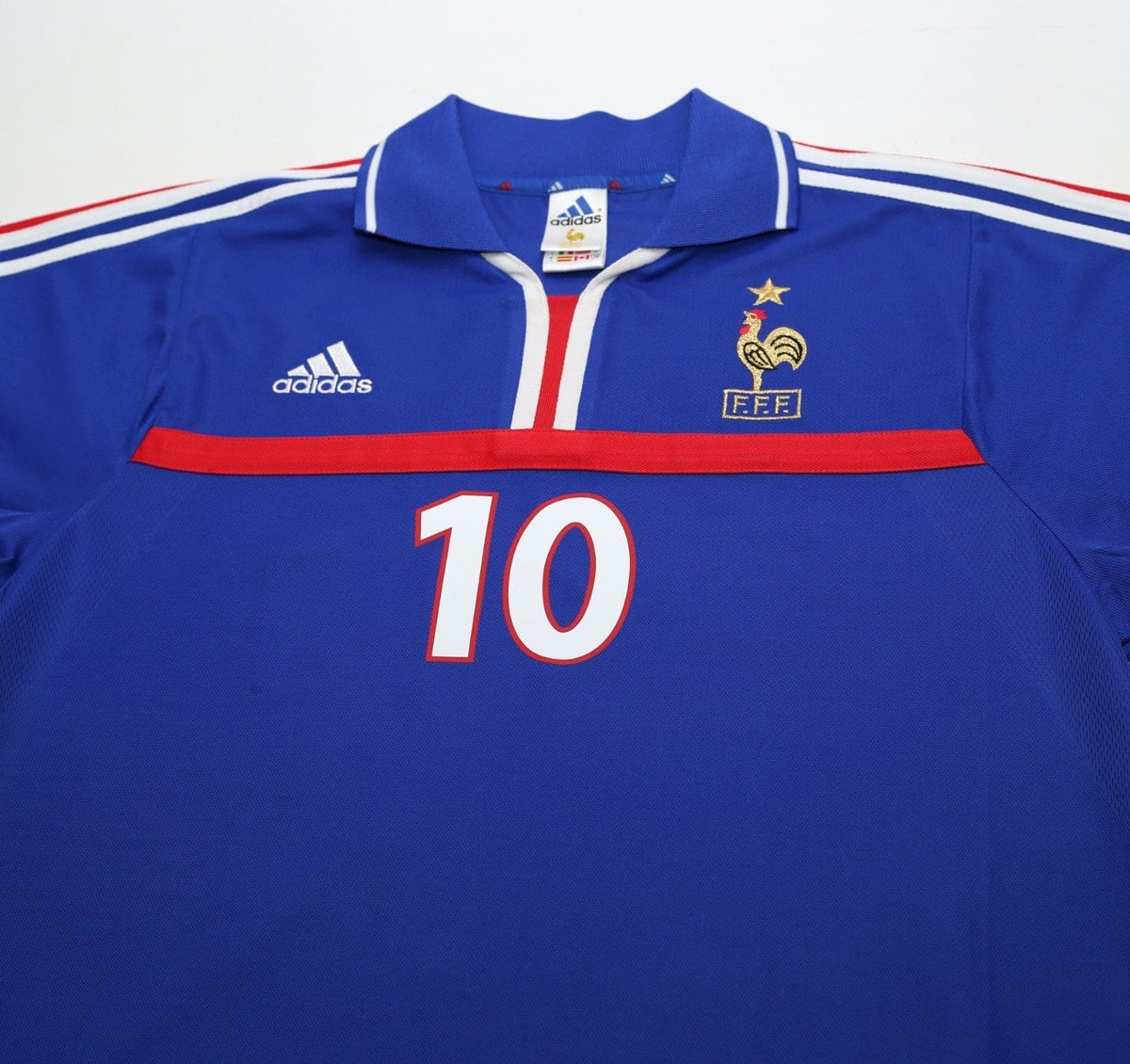 2000/02 ZIDANE #10 France Vintage adidas Home Football Shirt (L) Euro 2000