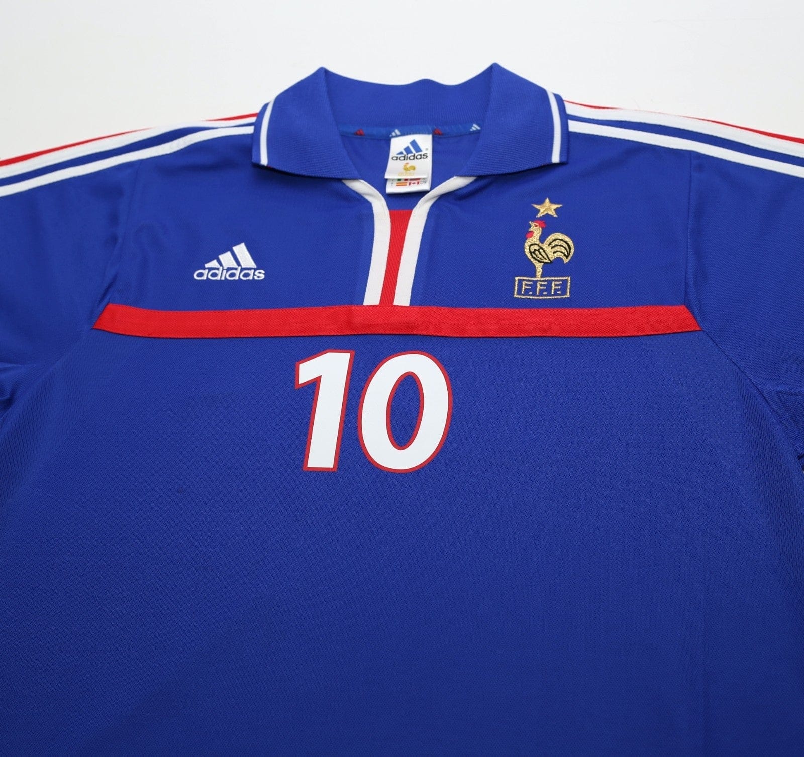 2000/02 ZIDANE #10 France Vintage adidas Home Football Shirt (L) Euro 2000