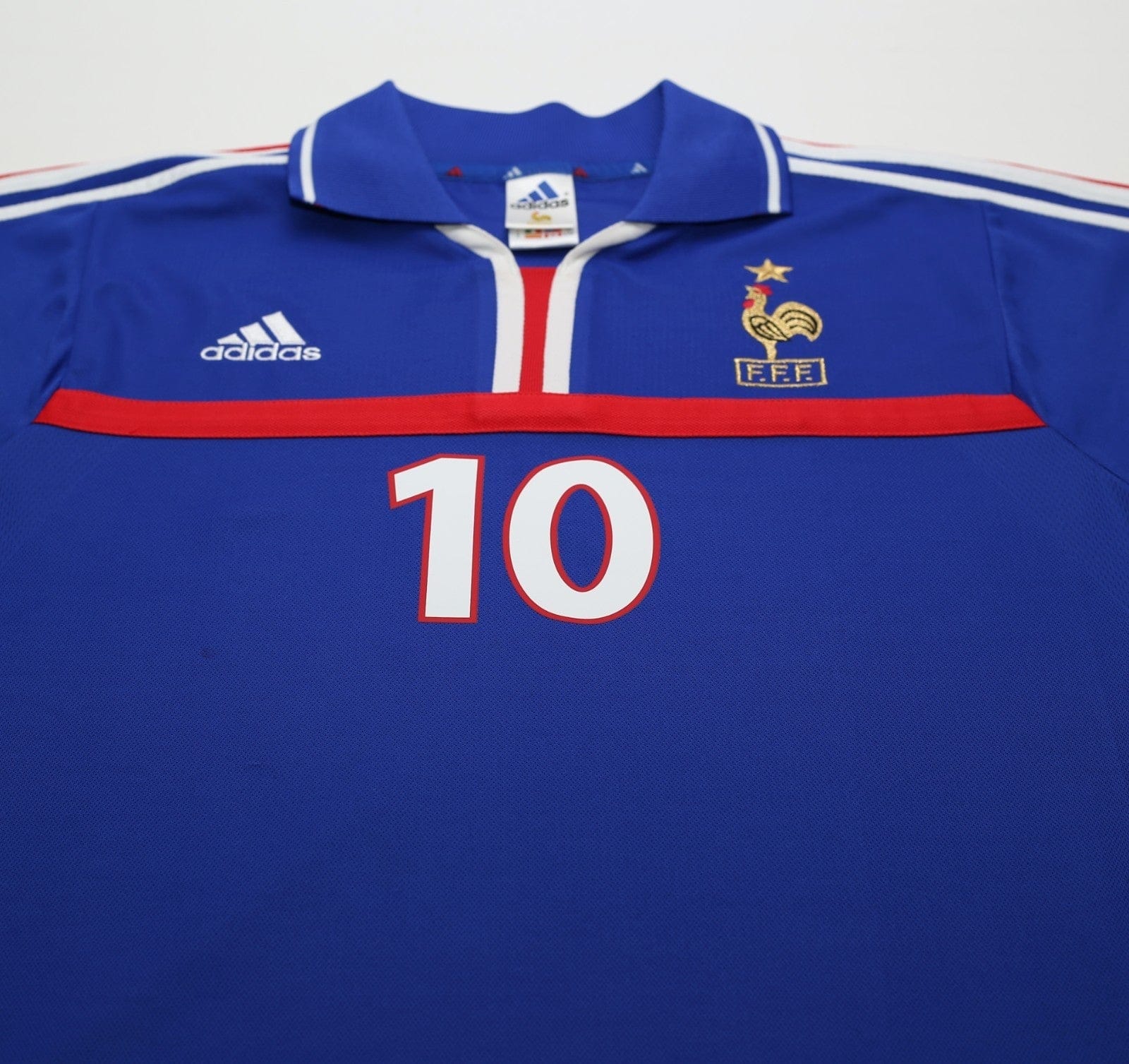 2000/02 ZIDANE #10 France Vintage adidas Home Football Shirt (L) Euro 2000