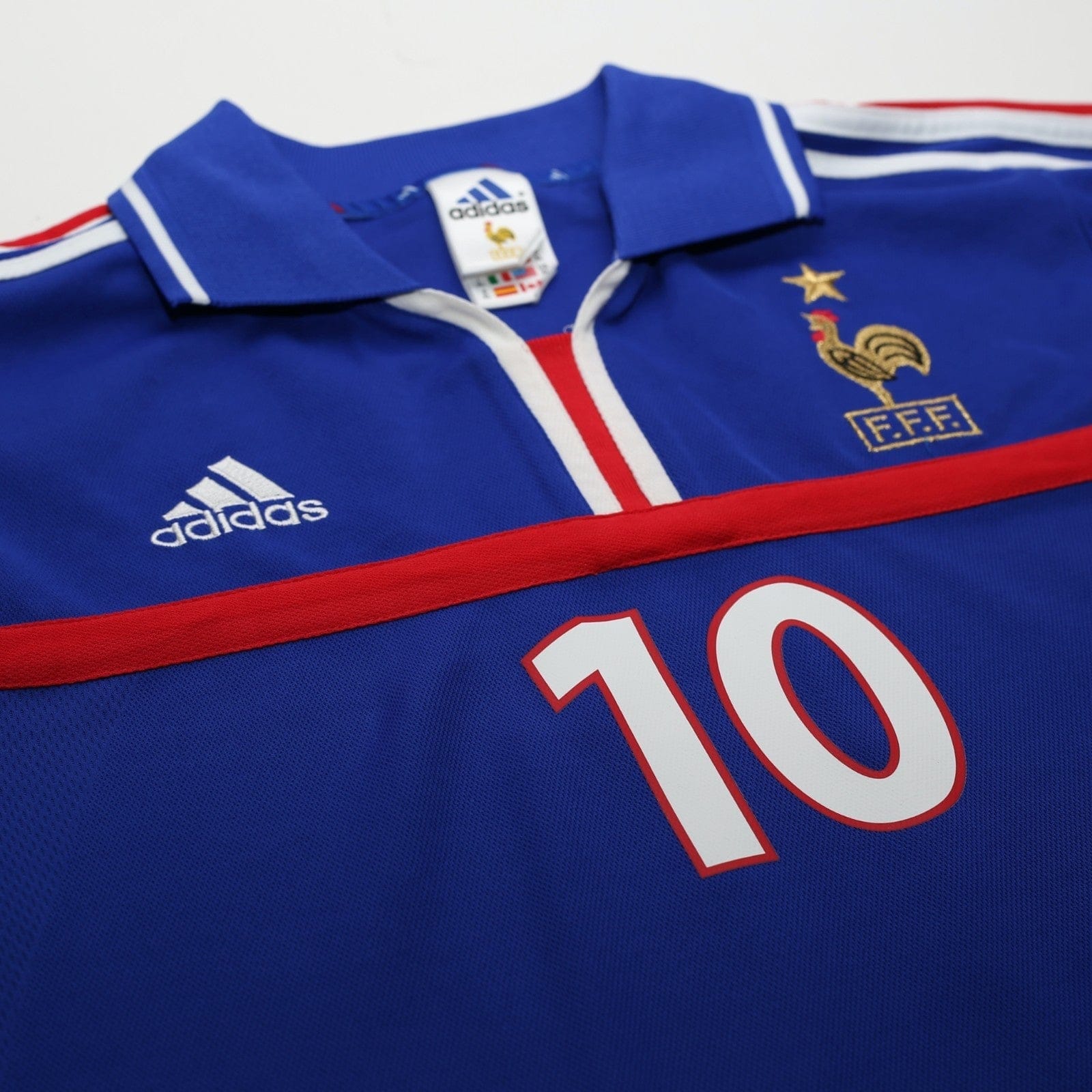 2000/02 Zidane #10 France Vintage adidas Home Football Shirt (L) Euro 2000