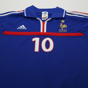 2000/02 Zidane #10 France Vintage adidas Home Football Shirt (L) Euro 2000