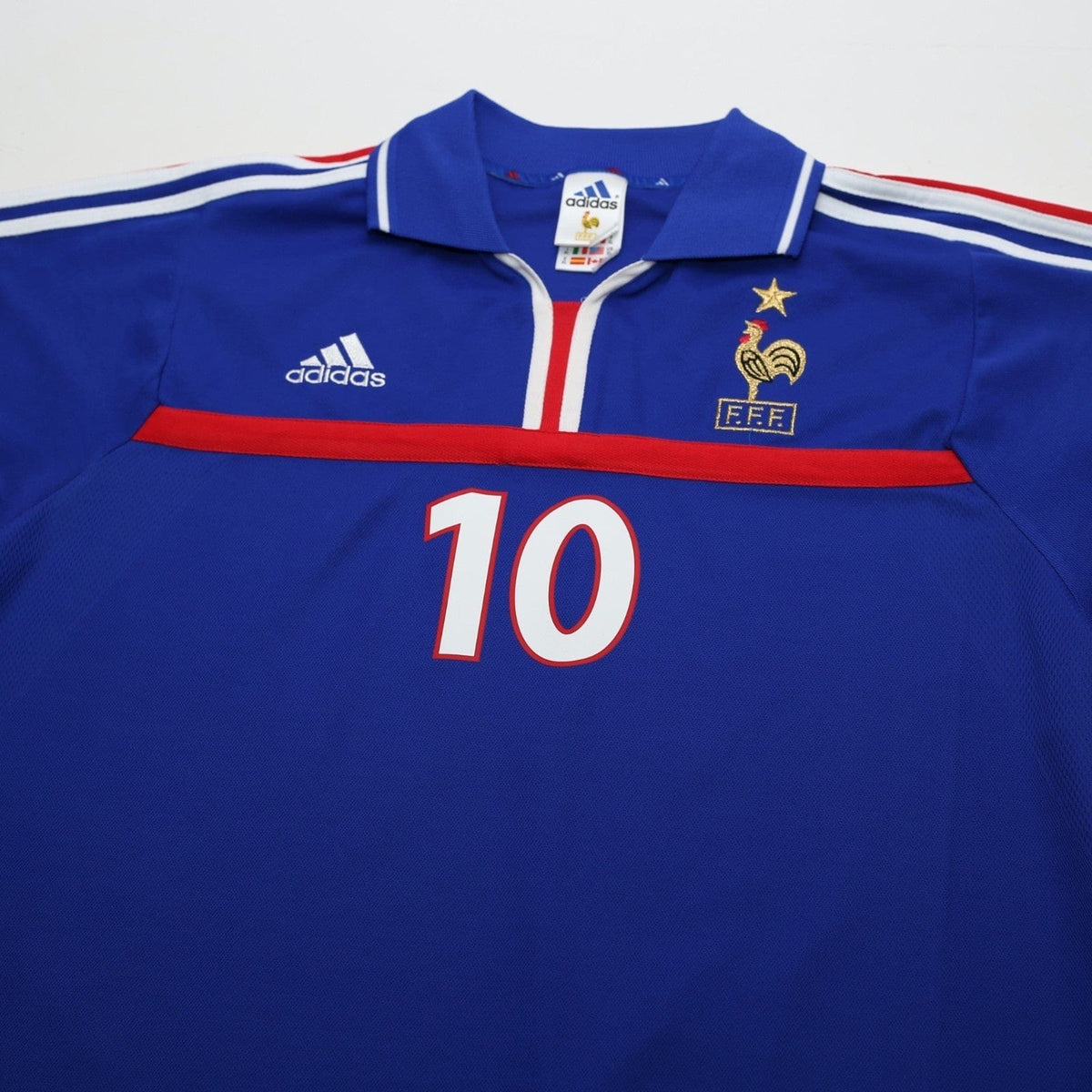 2000/02 Zidane #10 France Vintage adidas Home Football Shirt (L) Euro 2000