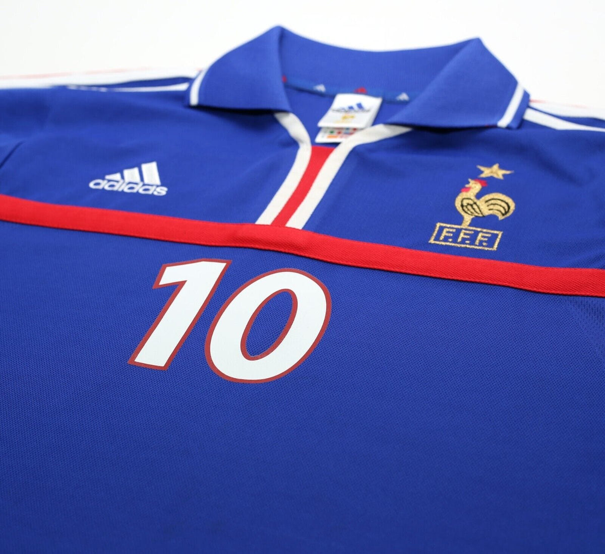 2000/02 ZIDANE #10 France Vintage adidas Home Football Shirt (M)