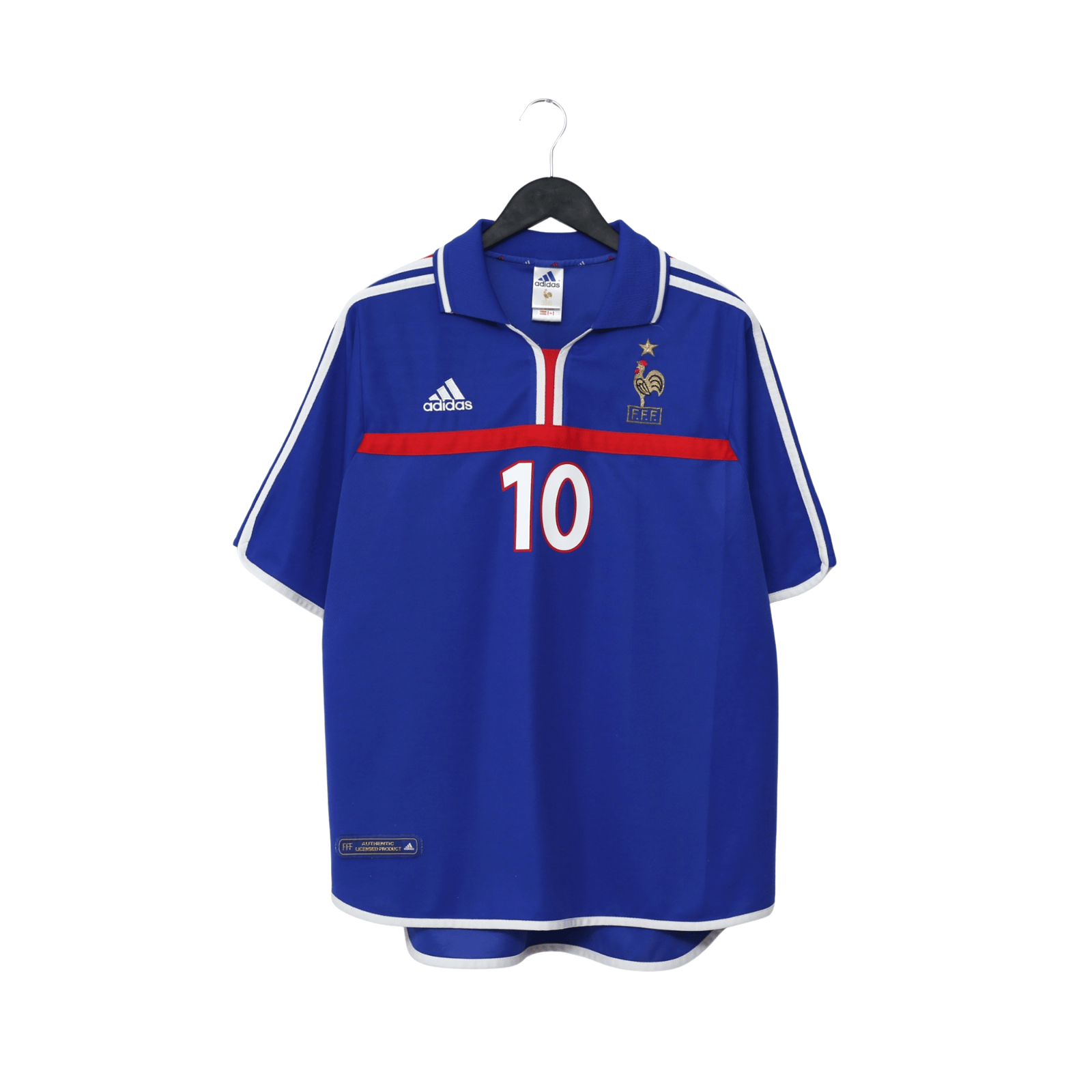 2000/02 Zidane #10 France Vintage adidas Home Football Shirt (XL) Euro 2000