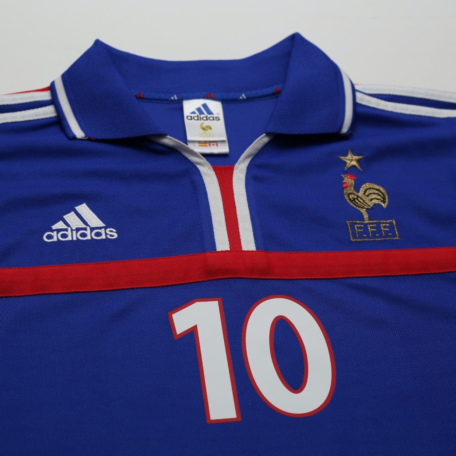 2000/02 Zidane #10 France Vintage adidas Home Football Shirt (XL) Euro 2000