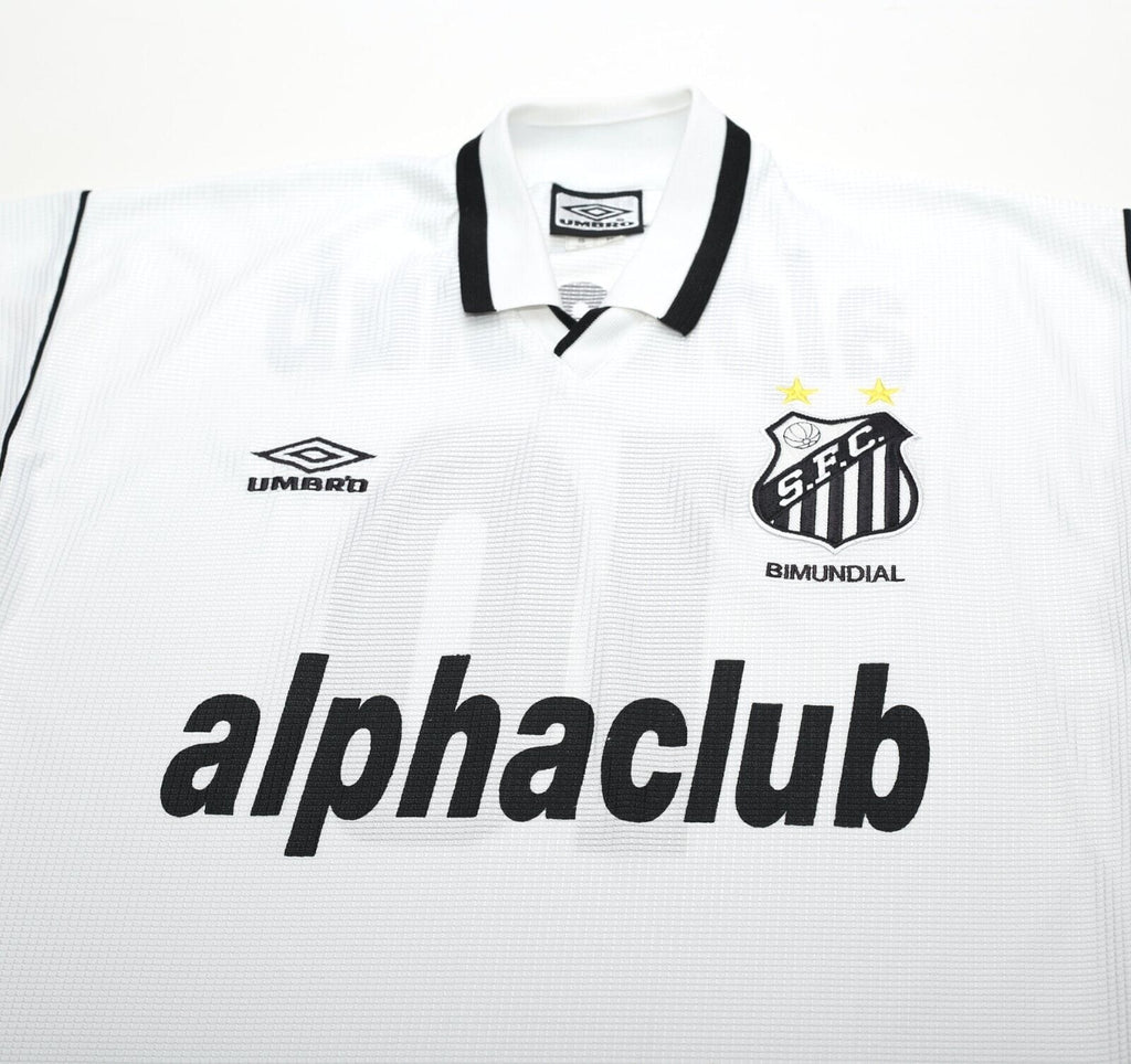 2000 #10 SANTOS Vintage Umbro Home Football Shirt Jersey (S/M)
