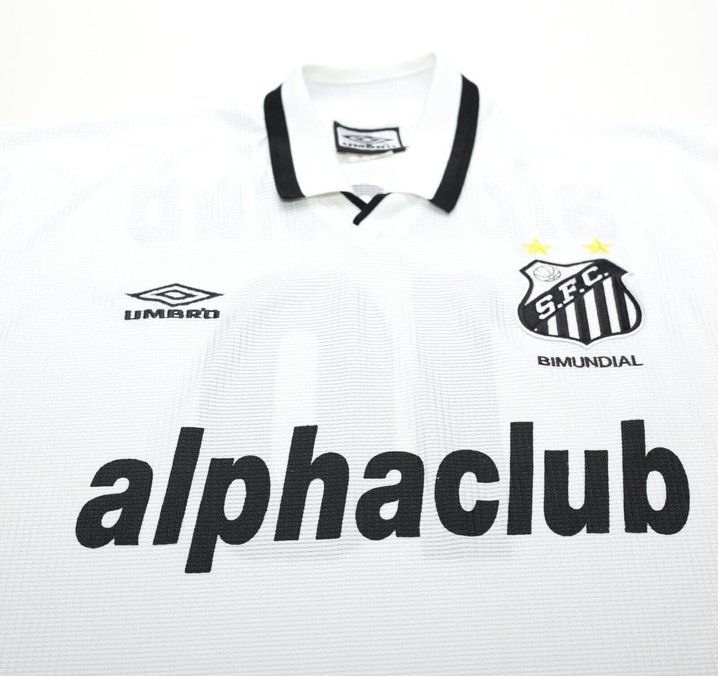 2000 #10 SANTOS Vintage Umbro Home Football Shirt Jersey (S/M)
