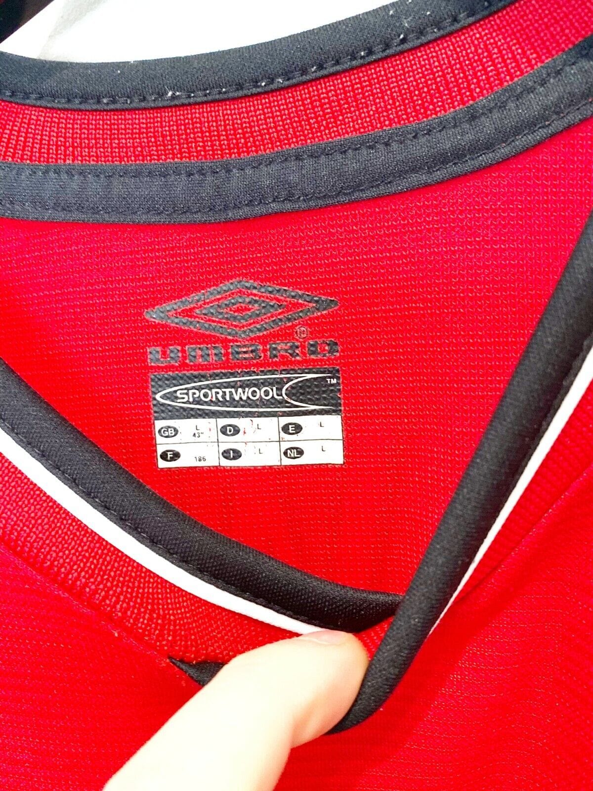 2000 IRWIN #3 Manchester United Vintage Umbro (L) Denis Irwin Testimonial Shirt