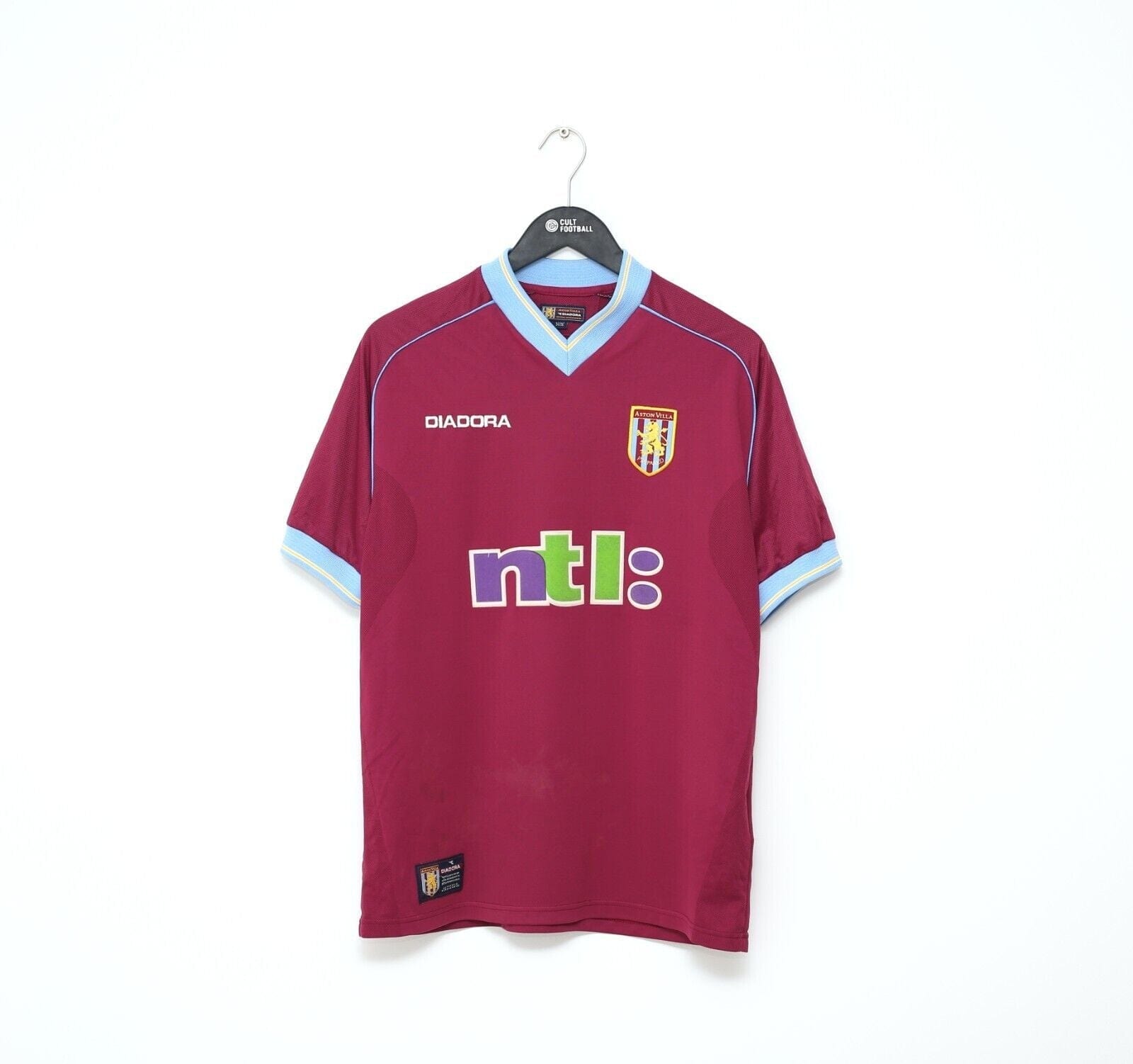 2001/02 ANGEL #8 Aston Villa Vintage Diadora Football Shirt Jersey