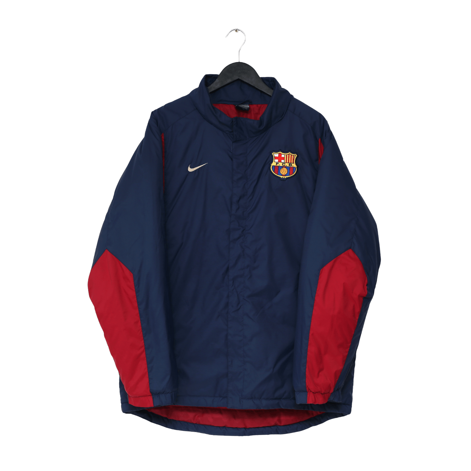 2001/02 BARCELONA Vintage Nike Football Hooded Bench Coat Jacket (M/L)