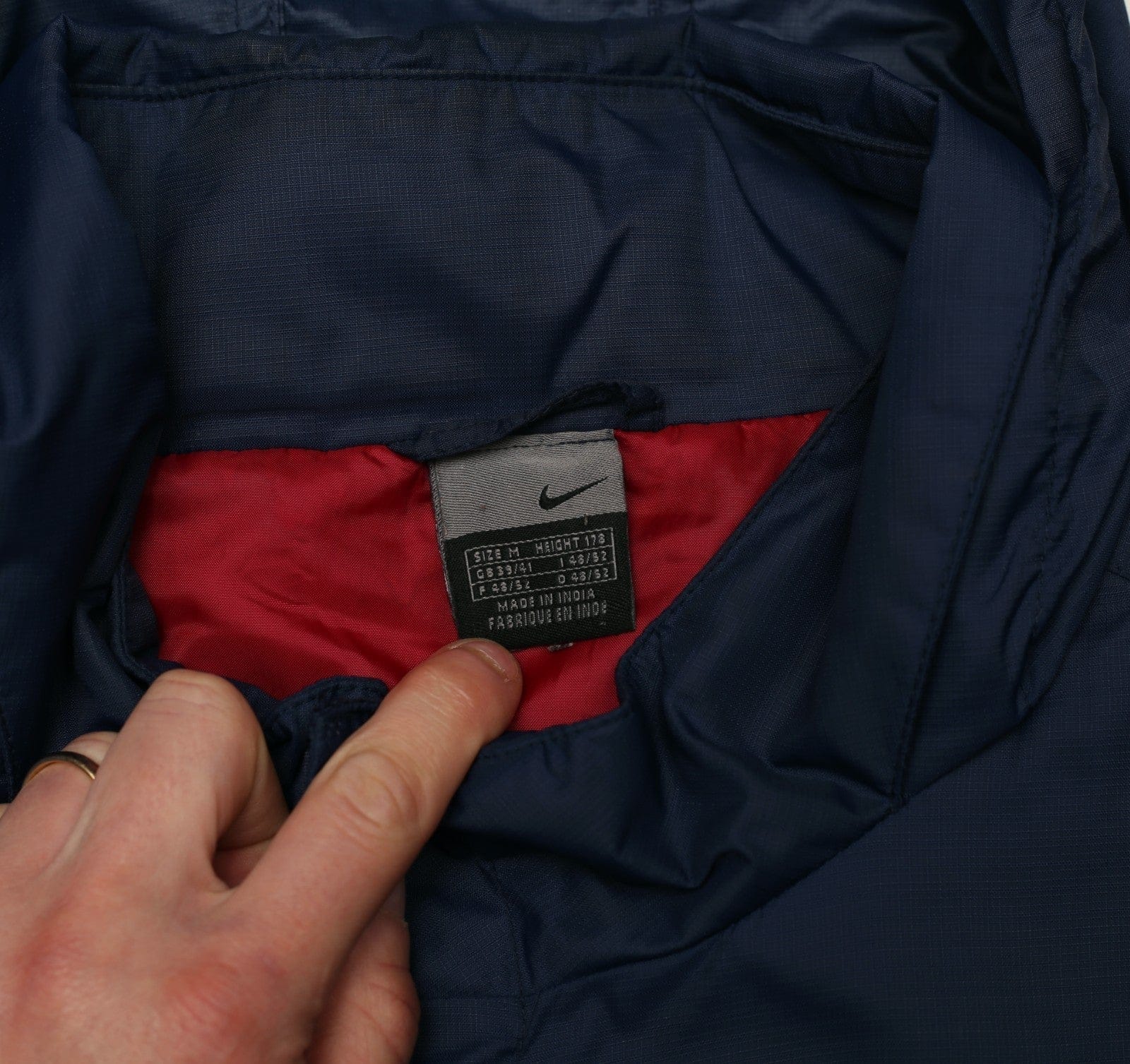 2001/02 BARCELONA Vintage Nike Football Hooded Bench Coat Jacket (M/L)