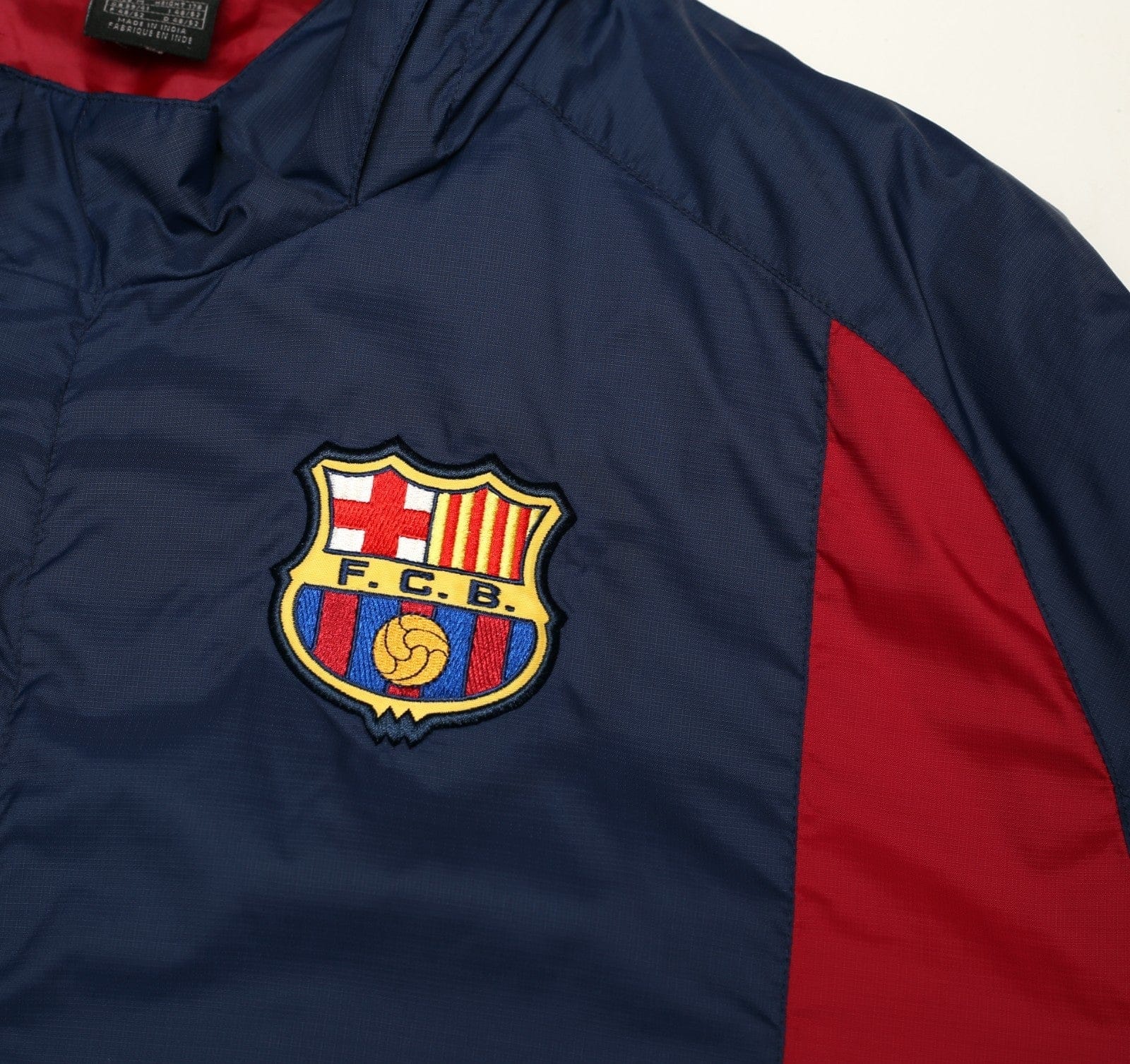2001/02 BARCELONA Vintage Nike Football Hooded Bench Coat Jacket (M/L)