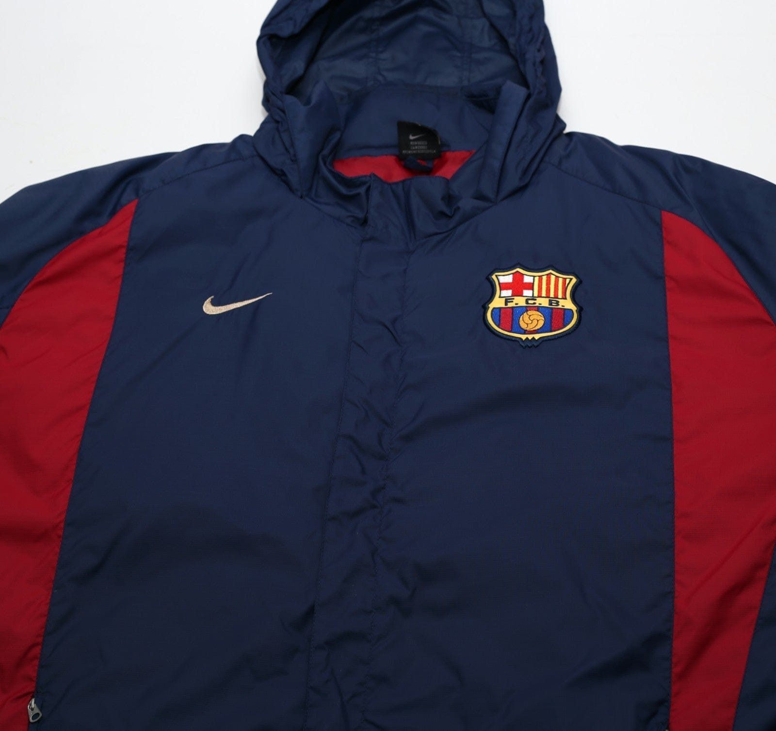 2001/02 BARCELONA Vintage Nike Football Hooded Bench Coat Jacket (M/L)