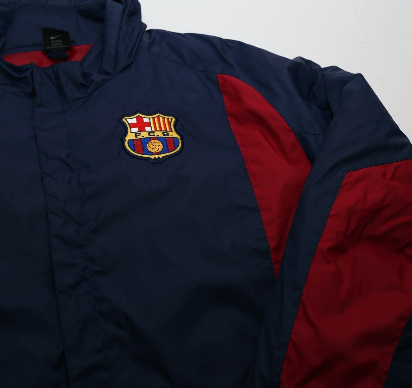2001/02 BARCELONA Vintage Nike Football Hooded Bench Coat Jacket (M/L)