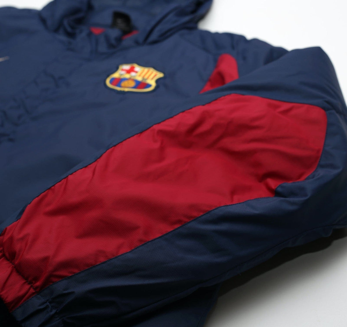 2001/02 BARCELONA Vintage Nike Football Hooded Bench Coat Jacket (M/L)