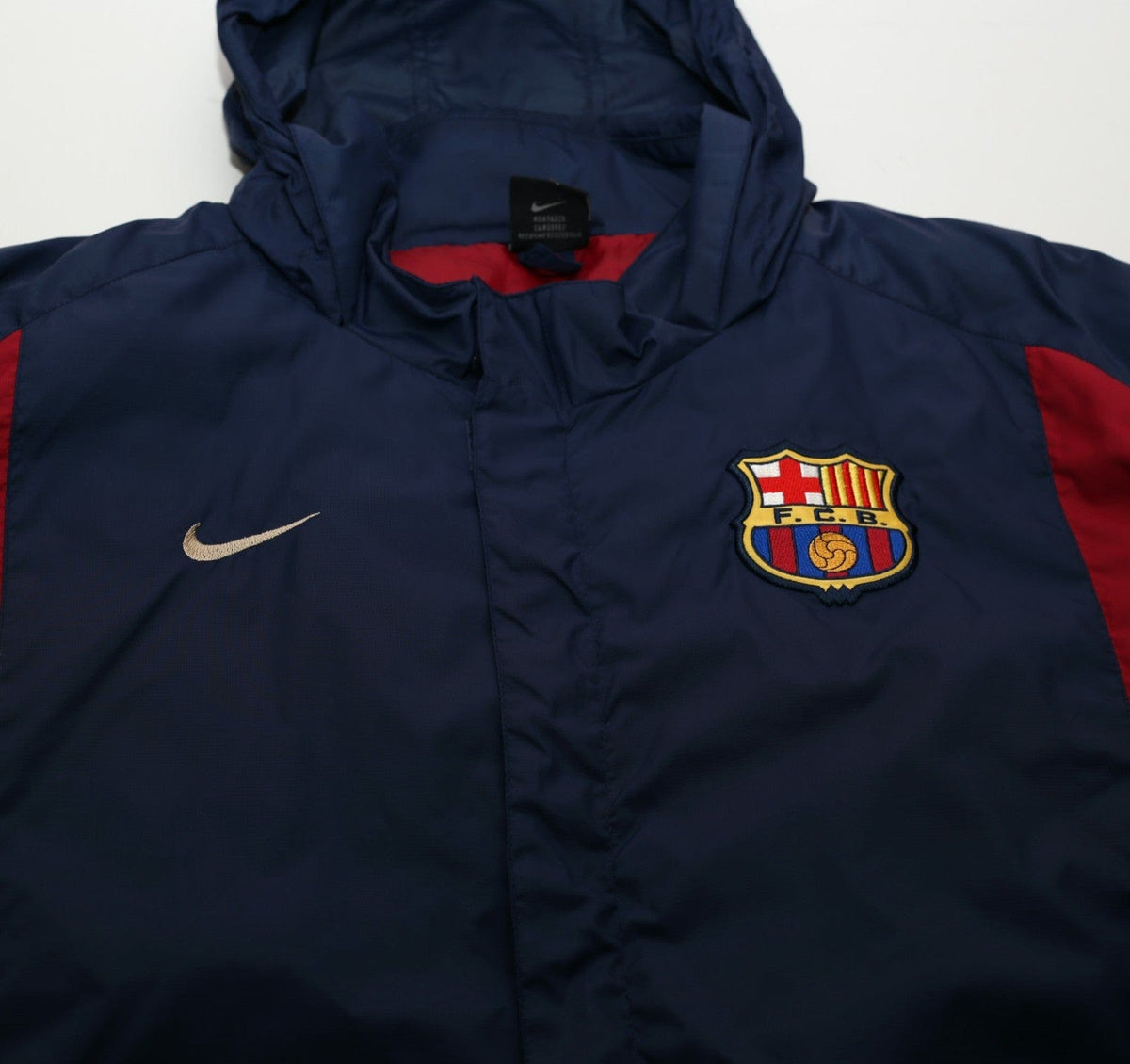 2001/02 BARCELONA Vintage Nike Football Hooded Bench Coat Jacket (M/L)