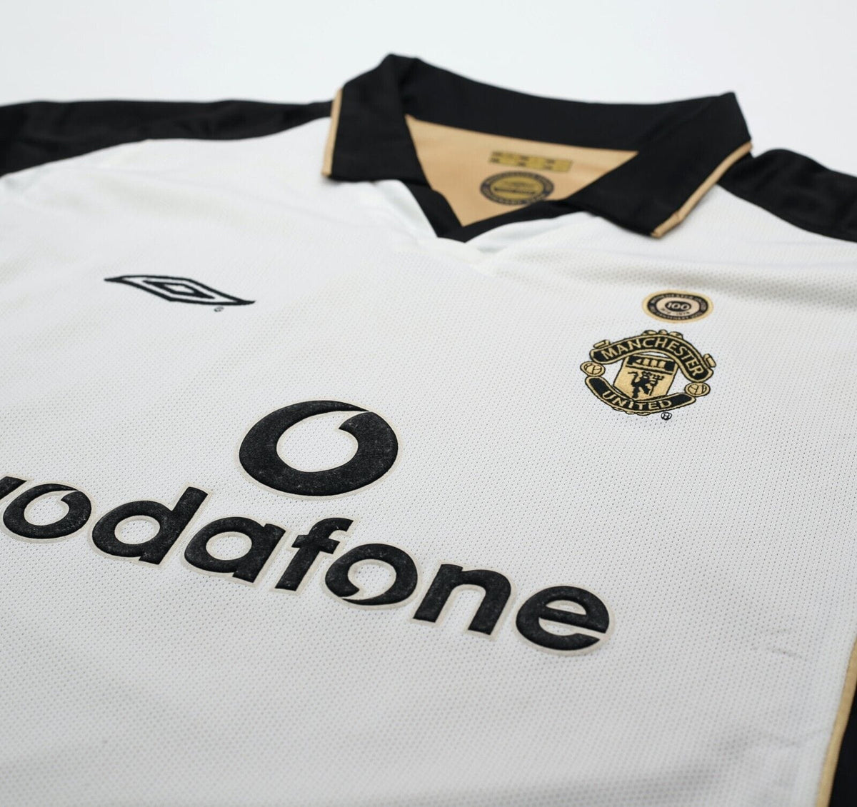 2001/02 BECKHAM #7 Manchester United Umbro Centenary Away Football Shirt (L)