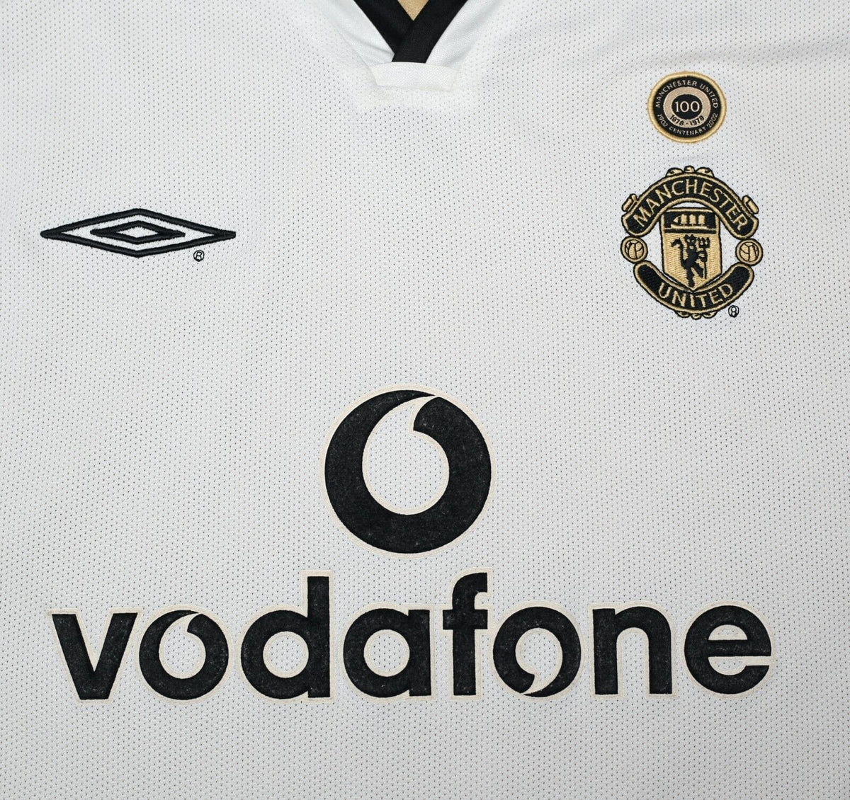 2001/02 BECKHAM #7 Manchester United Umbro Centenary Away Football Shirt (L)
