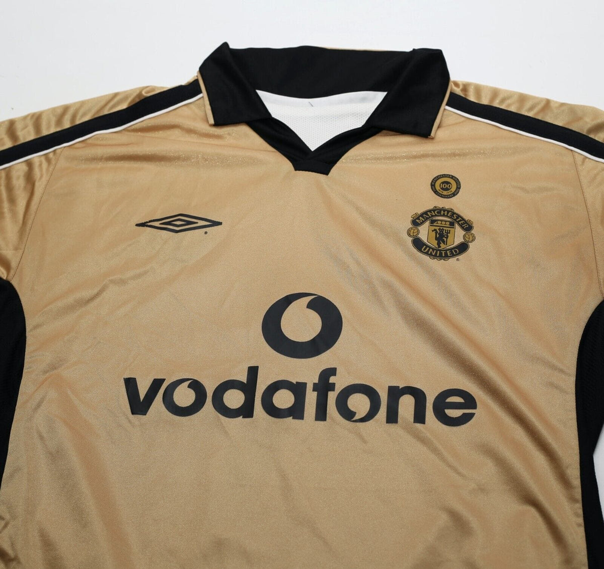 2001/02 BECKHAM #7 Manchester United Umbro Centenary Away Football Shirt (L)