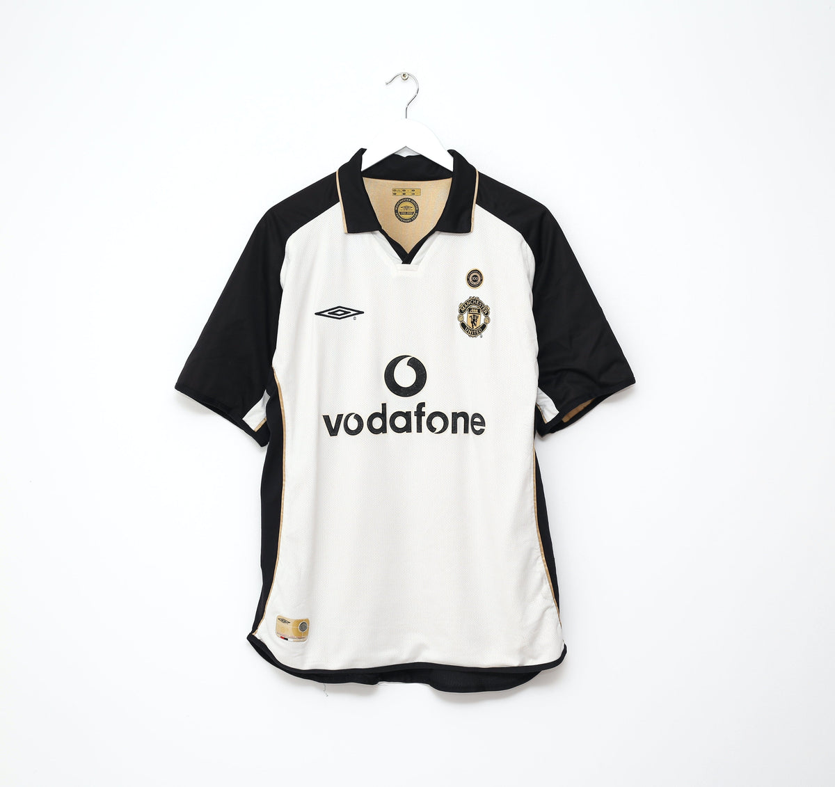 2001/02 BECKHAM #7 Manchester United Umbro Centenary Away Football Shirt (L)