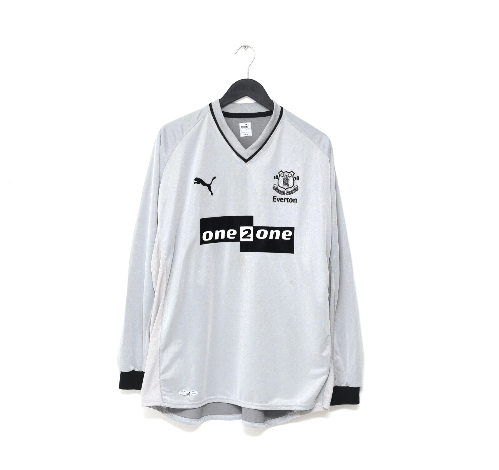 2001/02 GASCOIGNE #18 Everton Vintage PUMA Long Sleeve Away Football Shirt (XL)