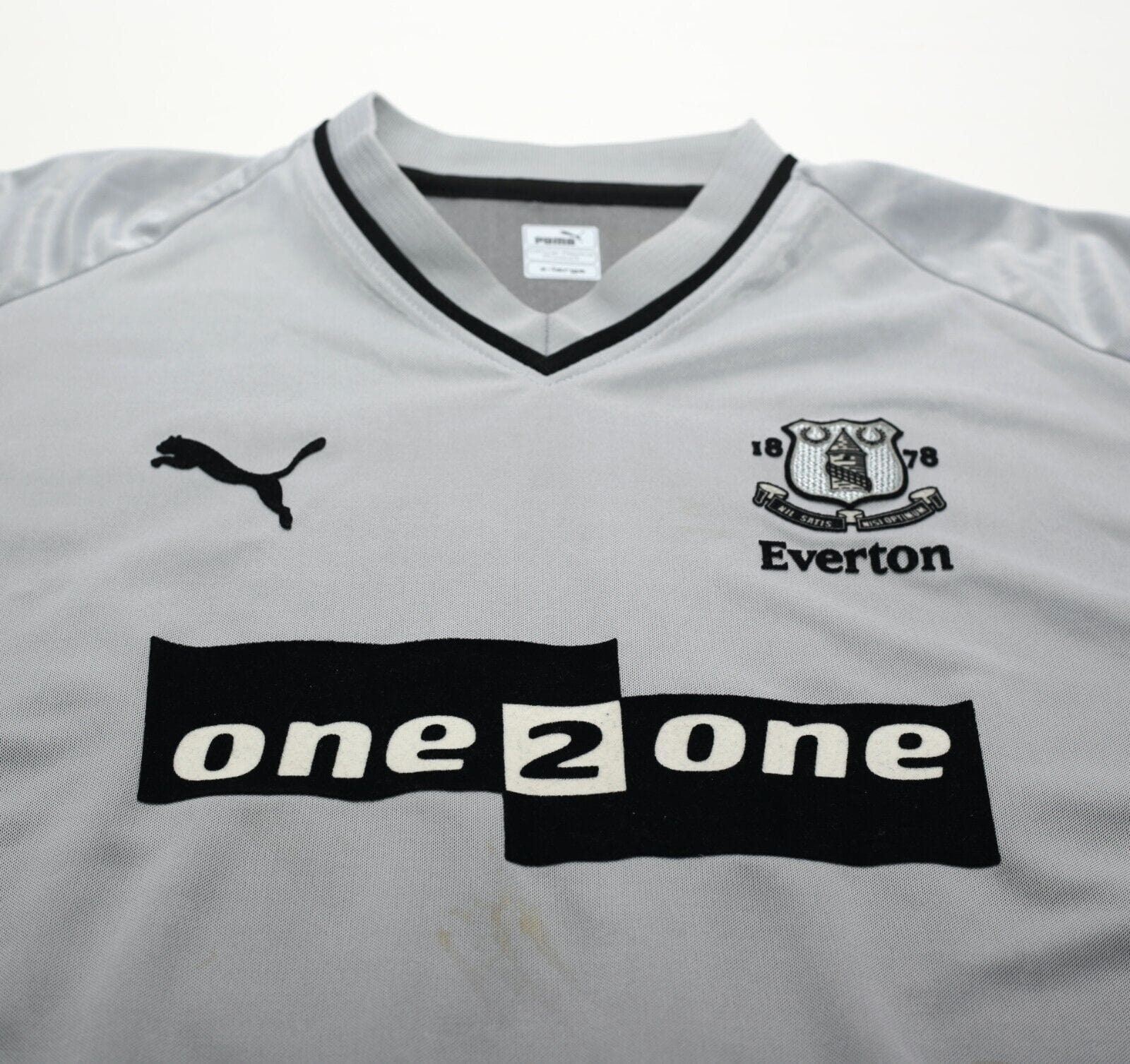 2001/02 GASCOIGNE #18 Everton Vintage PUMA Long Sleeve Away Football Shirt (XL)