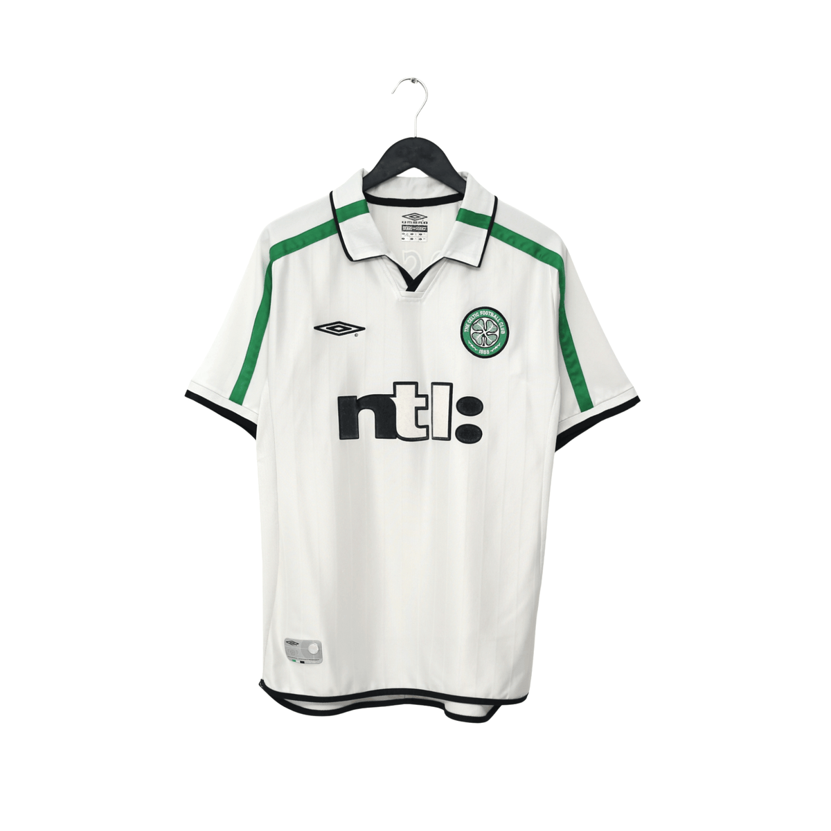 2001/02 Larsson #7 Celtic Vintage Umbro Away Football Shirt (M)