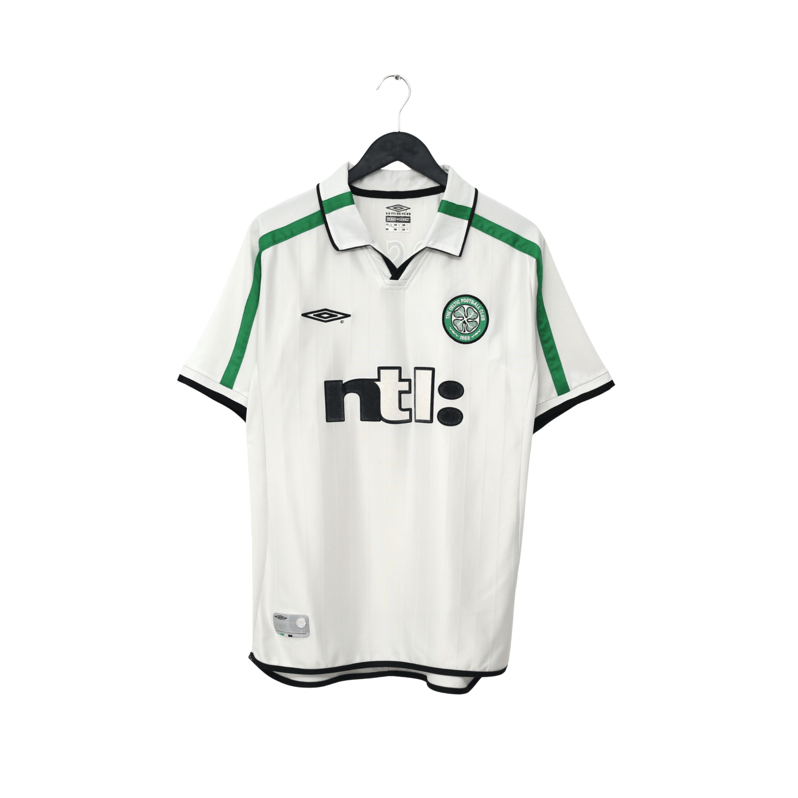 2001/02 Larsson #7 Celtic Vintage Umbro Away Football Shirt (M)