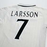 2001/02 Larsson #7 Celtic Vintage Umbro Away Football Shirt (M)