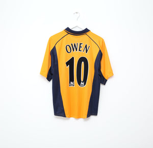 2001/02 OWEN #10 Liverpool Vintage Reebok Away Football Shirt Jersey (M)