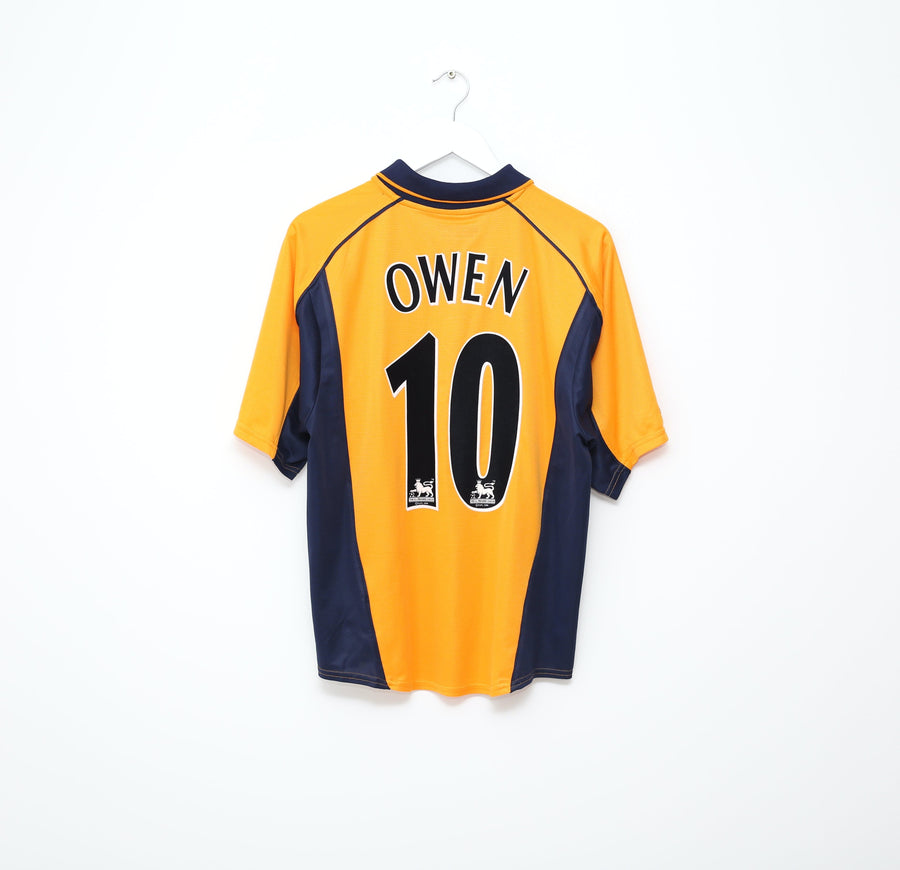 2001/02 OWEN #10 Liverpool Vintage Reebok Away Football Shirt Jersey (M)