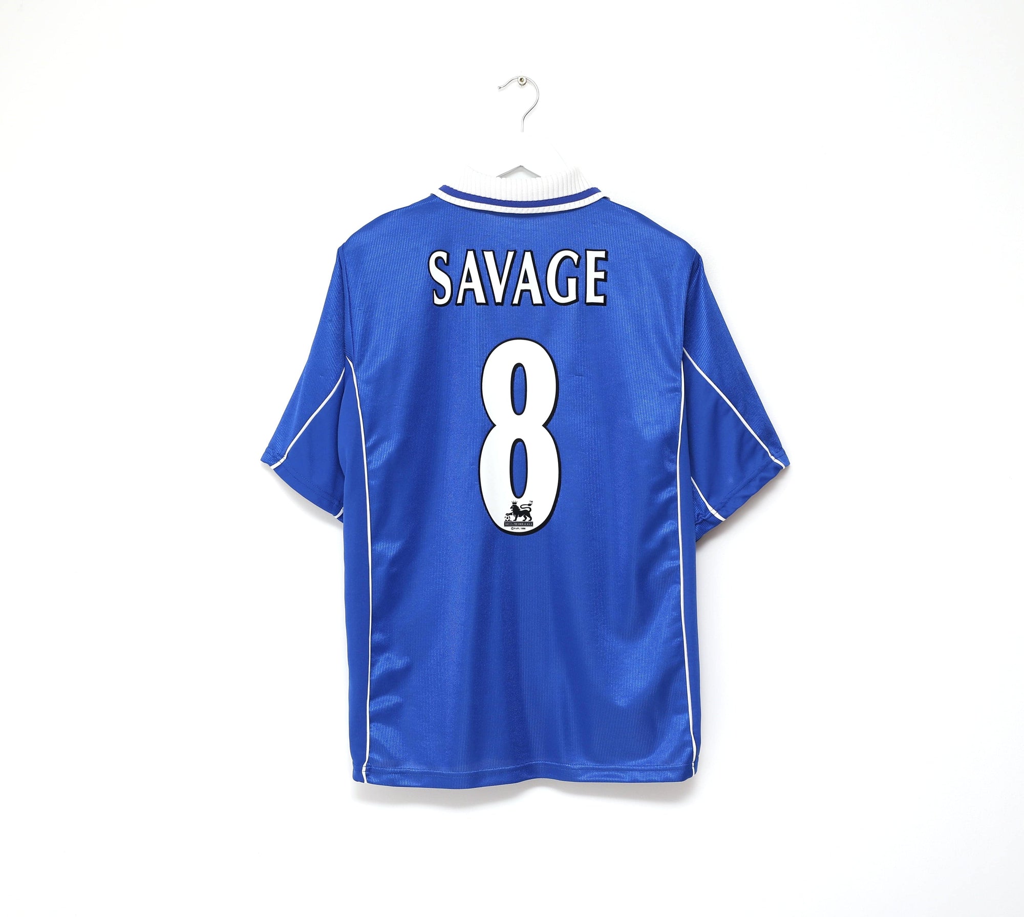 2001/02 SAVAGE #8 Leicester City Vintage LCS Home Football Shirt (L) 42/44