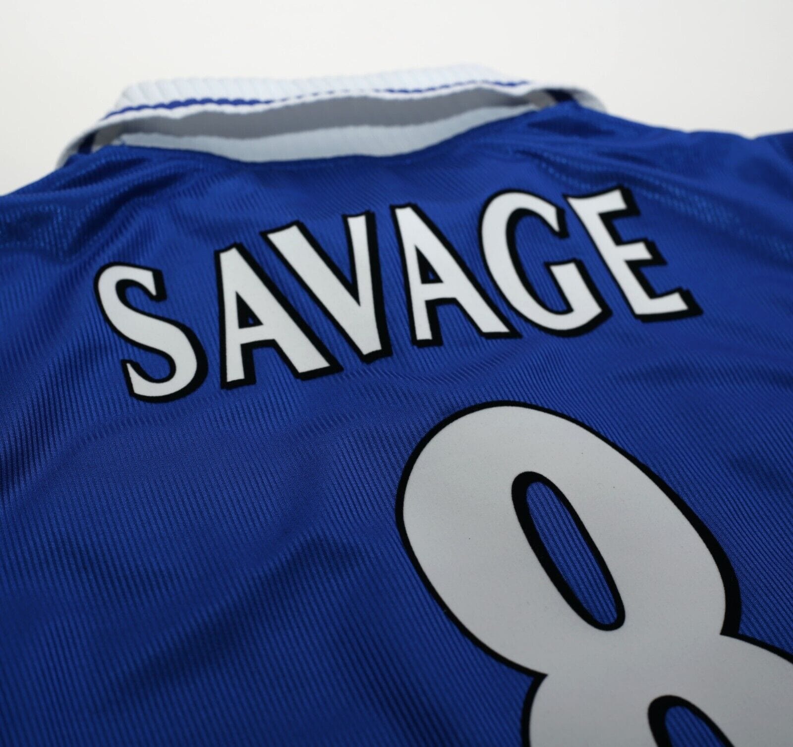 2001/02 SAVAGE #8 Leicester City Vintage LCS Home Football Shirt (M) 38/40