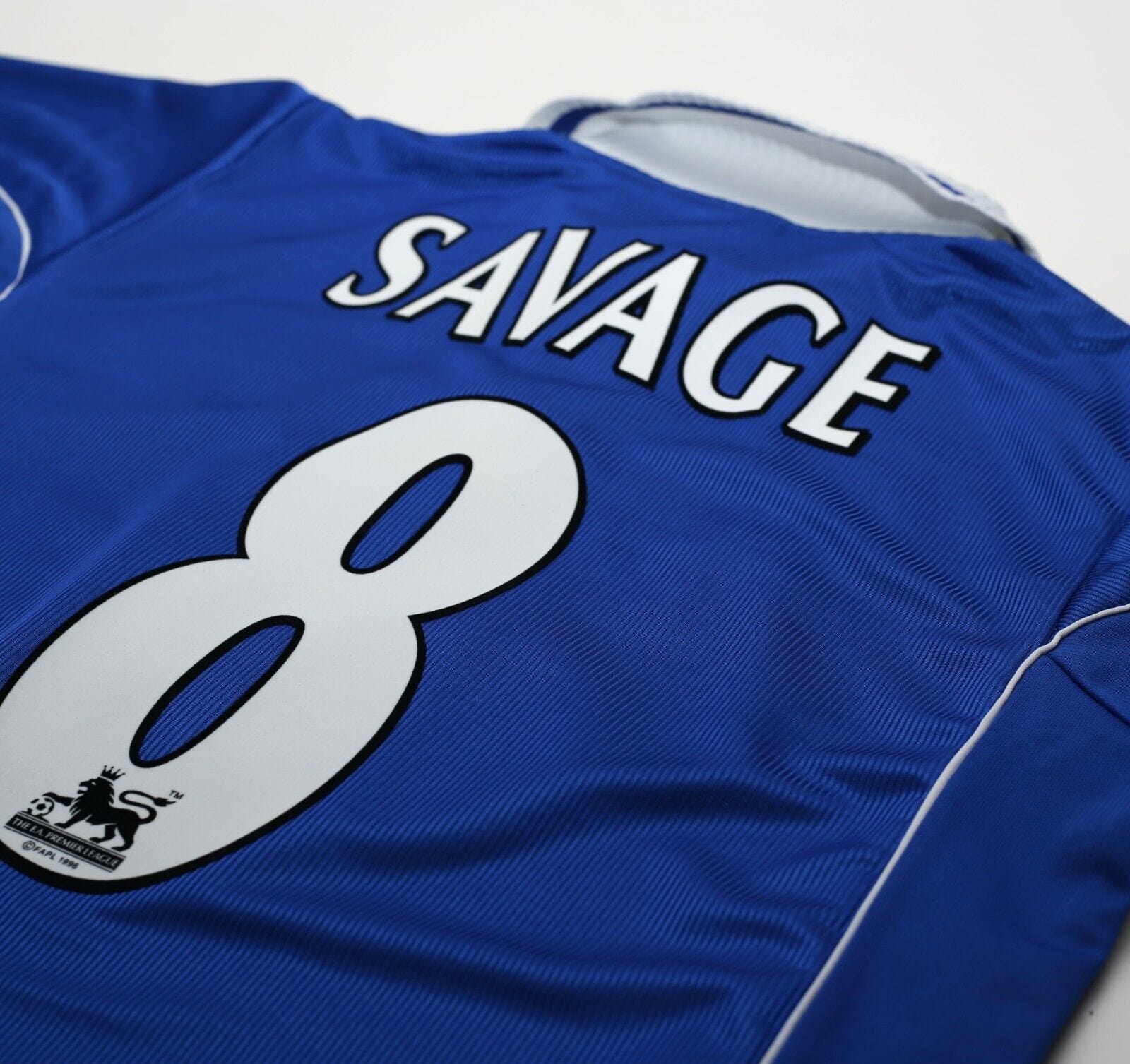 2001/02 SAVAGE #8 Leicester City Vintage LCS Home Football Shirt (M) 38/40