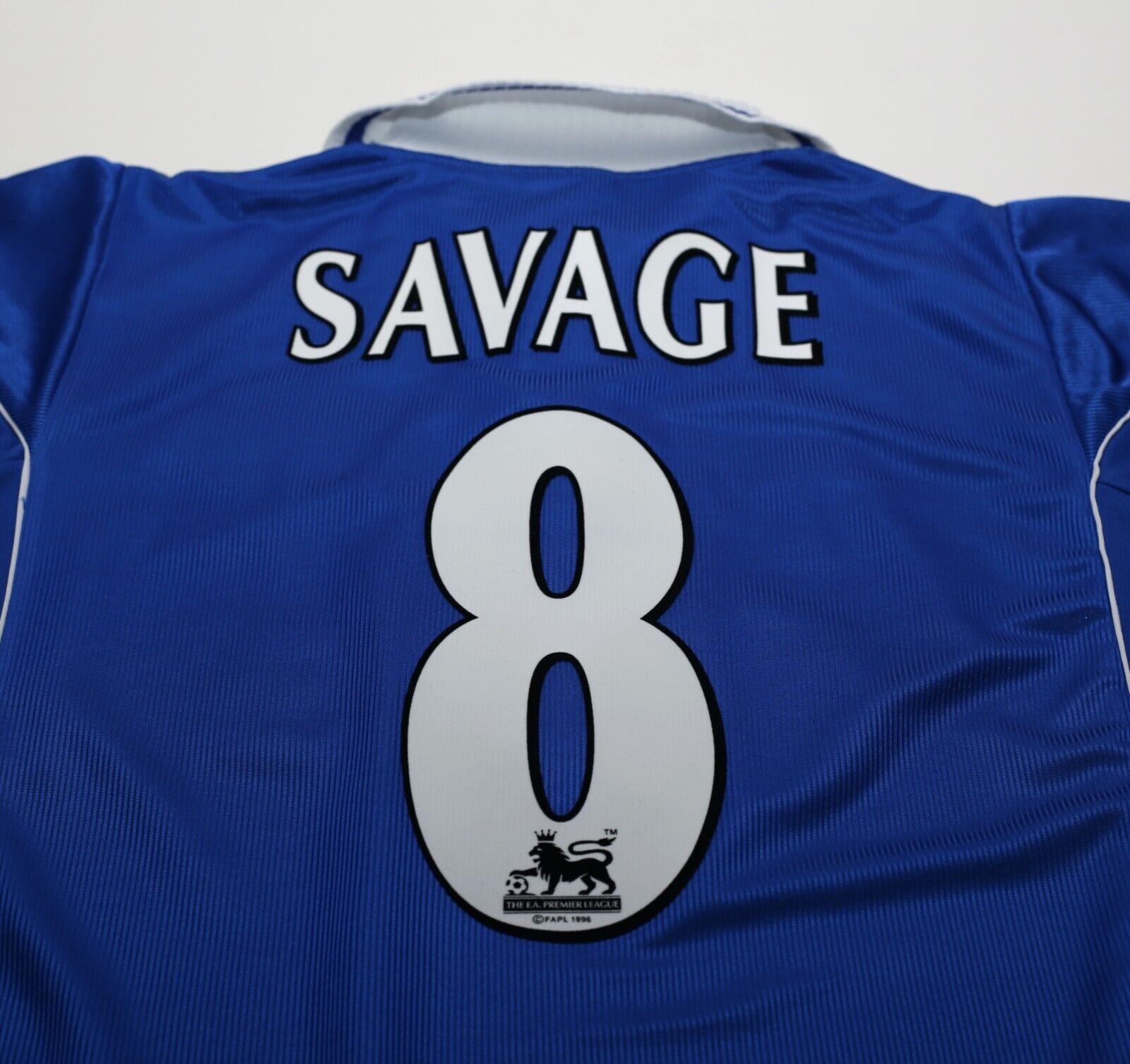 2001/02 SAVAGE #8 Leicester City Vintage LCS Home Football Shirt (M) 38/40