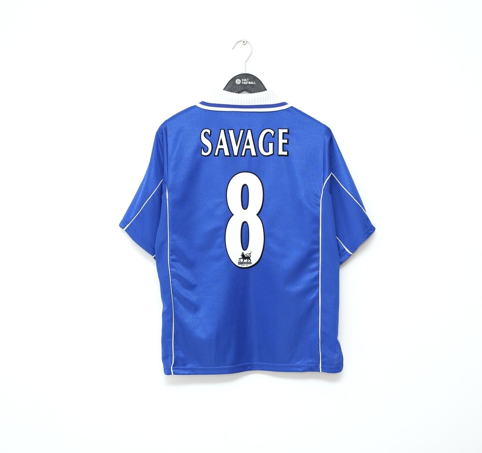 2001/02 SAVAGE #8 Leicester City Vintage LCS Home Football Shirt (M)