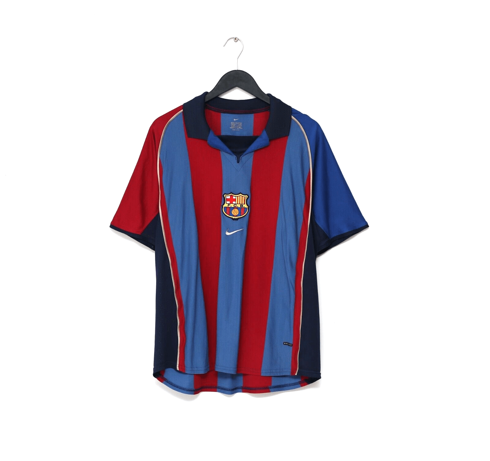 2001/02 SAVIOLA #7 Barcelona Vintage Nike Home Football Shirt (L)