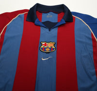 2001/02 SAVIOLA #7 Barcelona Vintage Nike Home Football Shirt (L)