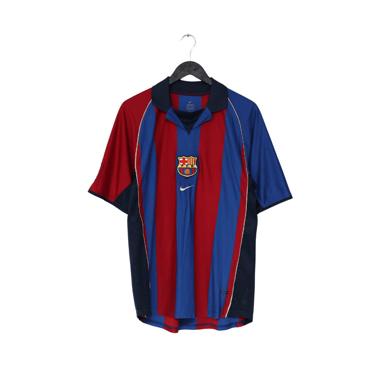 2001/02 SAVIOLA #7 Barcelona Vintage Nike Home Football Shirt (L)