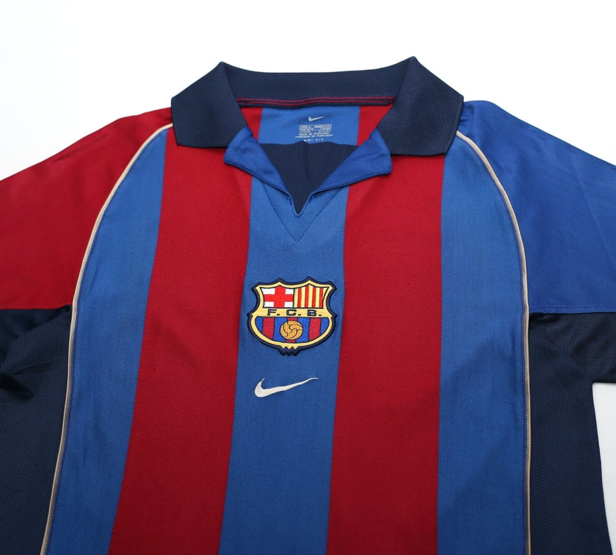 2001/02 SAVIOLA #7 Barcelona Vintage Nike Home Football Shirt (S)