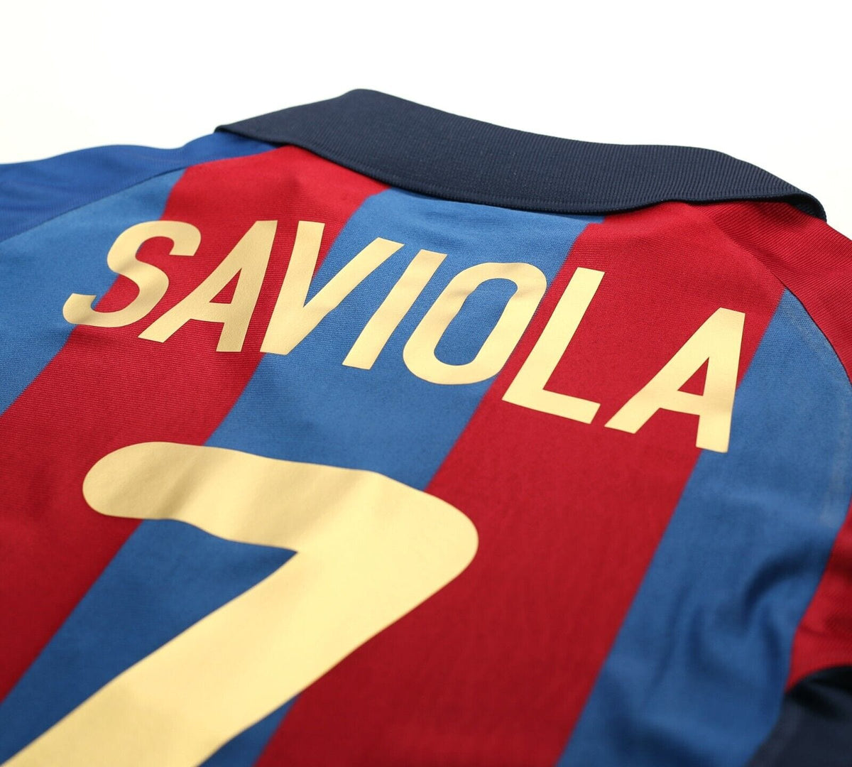 2001/02 SAVIOLA #7 Barcelona Vintage Nike Home Football Shirt (S)