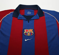2001/02 SAVIOLA #7 Barcelona Vintage Nike Home Football Shirt (XL)