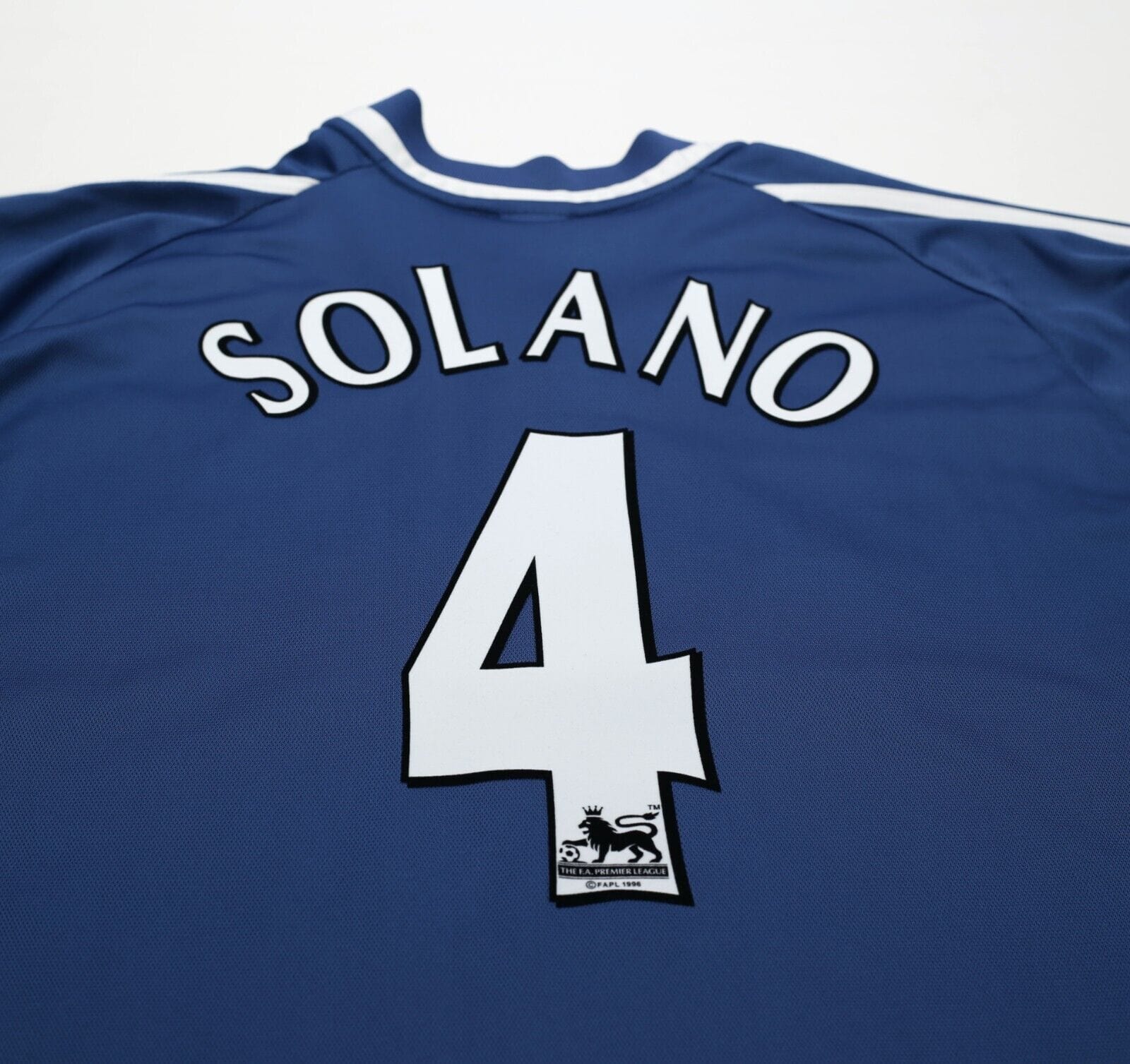 2001/02 SOLANO #4 Newcastle United Vintage adidas Away Football Shirt (XL)