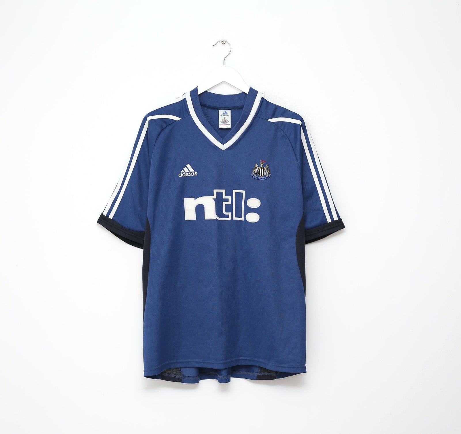 2001/02 SOLANO #4 Newcastle United Vintage adidas Away Football Shirt (XL)