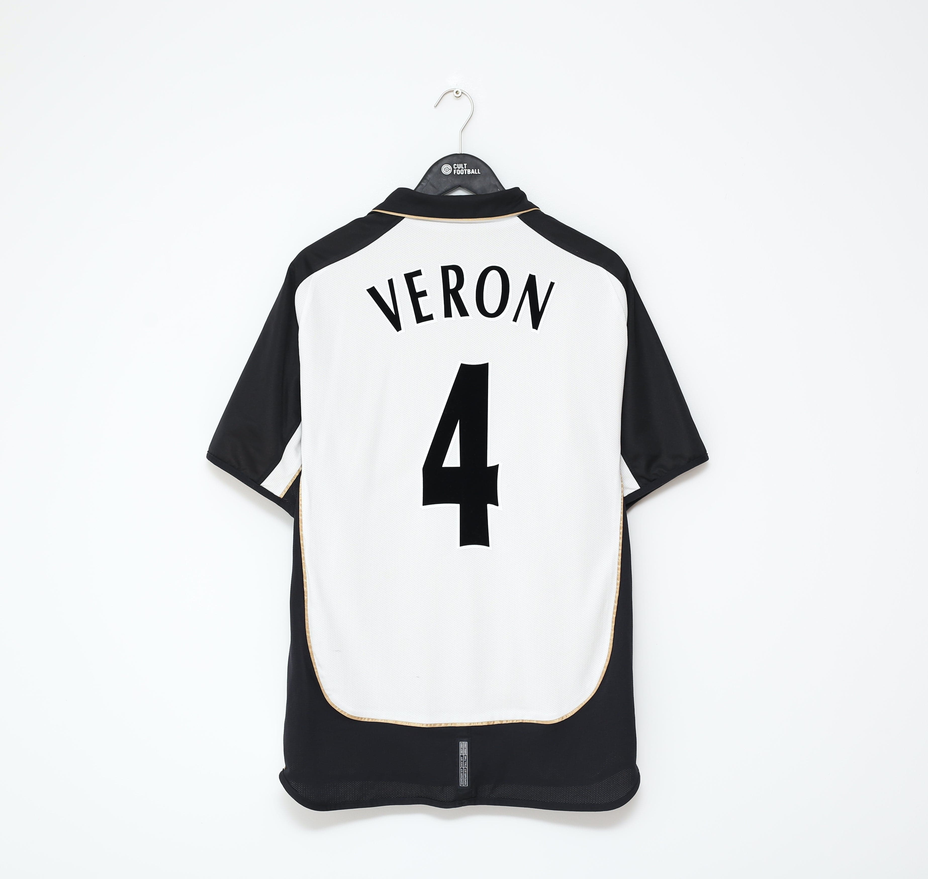 2001/02 VERON #4 Manchester United Vintage Umbro Centenary Football Shirt (L)